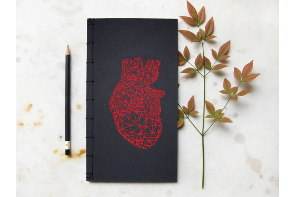 Red Heart Anatomy Journal by Fabulous Cat Papers