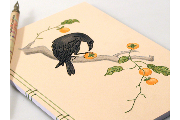 Crow Eating a Persimmon by Fabulous Cat Papers