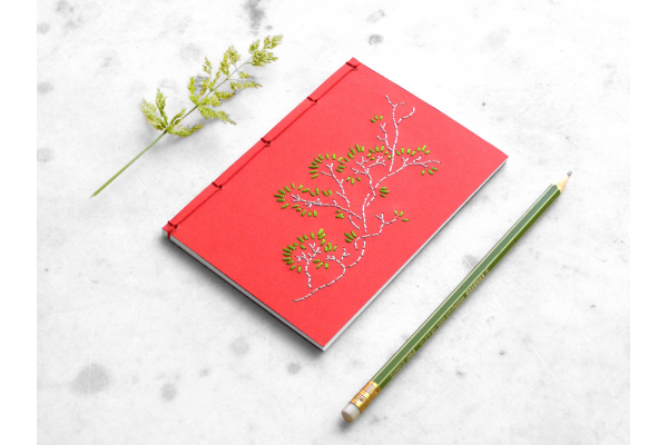 Spring Branch. Red Small Notebook by Fabulous Cat Papers