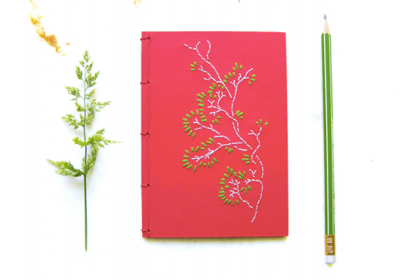 Spring Branch. Red Small Notebook by Fabulous Cat Papers