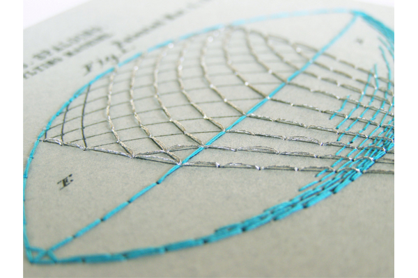 Flying Machine. Paper Embroidery by Fabulous Cat Papers