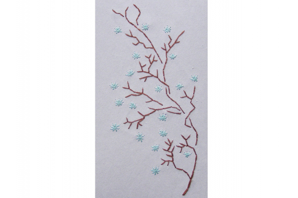 Blooming Branch. Gray Small Notebook by Fabulous Cat Papers