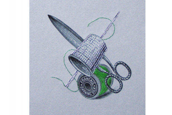 Scissors Thimble and Bobbin Journal by Fabulous Cat Papers