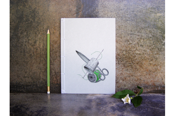 Scissors Thimble and Bobbin Journal by Fabulous Cat Papers