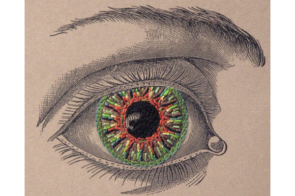Vintage Eye. Paper Embroidery by Fabulous Cat Papers