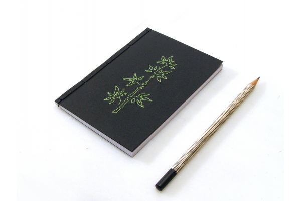 Bamboo. Black A6 Notebook by Fabulous Cat Papers
