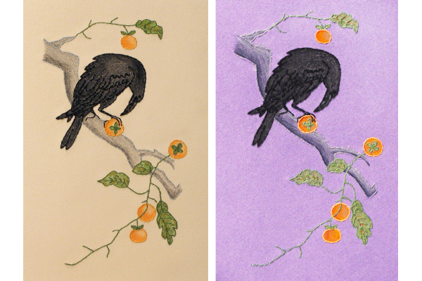 Crow Eating a Persimmon by Fabulous Cat Papers