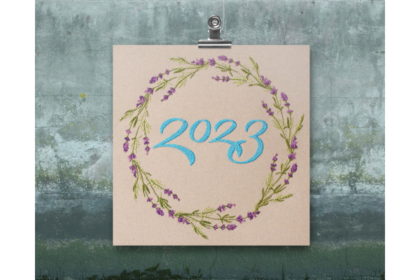 2023 Lavender Flower Wreath by Fabulous Cat Papers