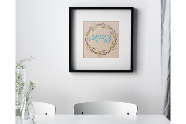 2023 Lavender Flower Wreath by Fabulous Cat Papers