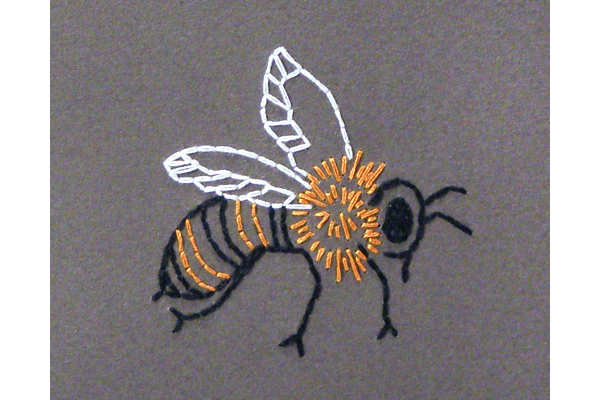 Bumble Bee. A6 Embroidered Notebook by Fabulous Cat Papers