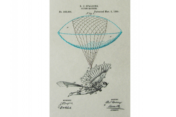 Flying Machine. Paper Embroidery by Fabulous Cat Papers