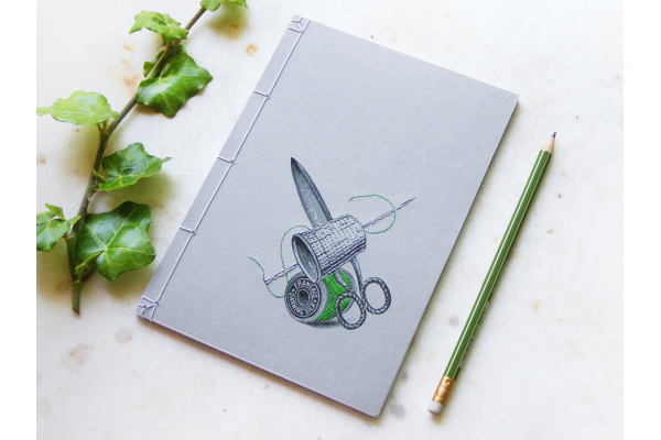 Scissors Thimble and Bobbin Journal by Fabulous Cat Papers