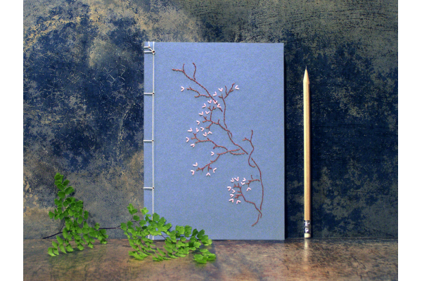 Sakura on Green or Blue Journal by Fabulous Cat Papers