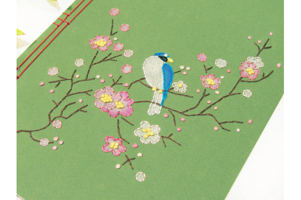 Spring Journal. Blooming Branch with a Little Blue Bird by Fabulous Cat Papers