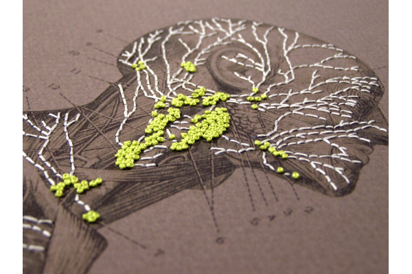 Lymphatic System and Lymph Nodes. Anatomical Embroidery by Fabulous Cat Papers