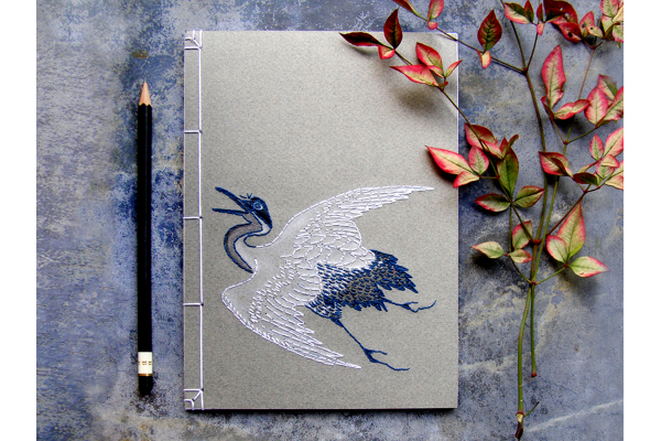 Japanese Crane Notebook by Fabulous Cat Papers