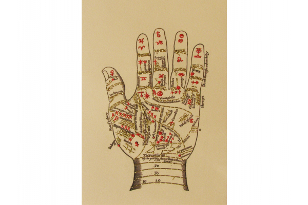 Palmistry. Zodiac Hand. Paper Embroidery by Fabulous Cat Papers