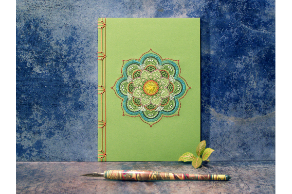 Green Mandala Notebook by Fabulous Cat Papers