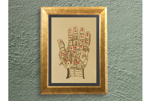 Palmistry. Zodiac Hand. Paper Embroidery by Fabulous Cat Papers