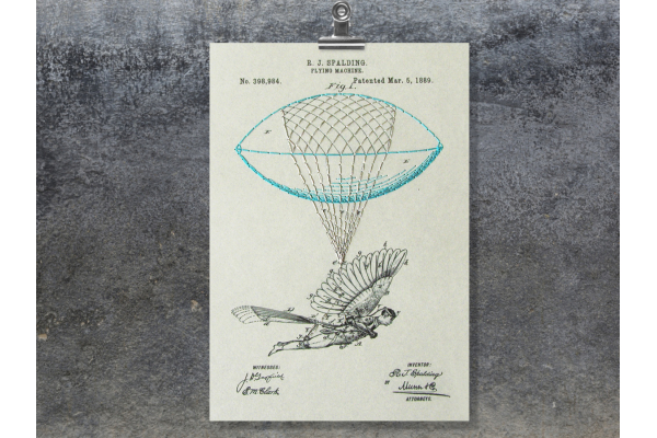 Flying Machine. Paper Embroidery by Fabulous Cat Papers