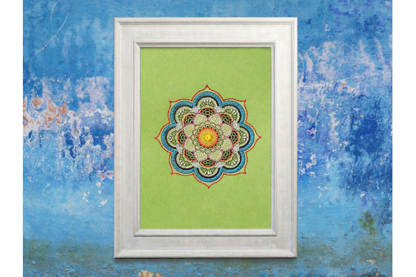 Green Mandala. Paper Embroidery by FabulousCatPapers