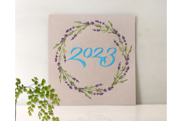 2023 Lavender Flower Wreath by Fabulous Cat Papers