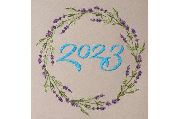 2023 Lavender Flower Wreath by Fabulous Cat Papers