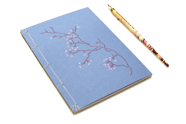 Sakura on Green or Blue Journal by Fabulous Cat Papers