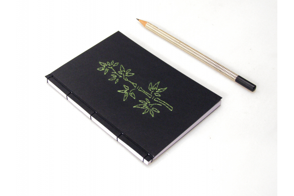 Bamboo. Black A6 Notebook by Fabulous Cat Papers