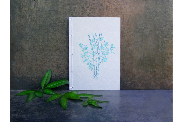 Bamboo Trees. Embroidered A6 Notebook by Fabulous Cat Papers