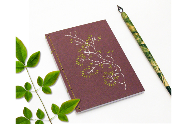 Tree Branch on Burgundy by Fabulous Cat Papers