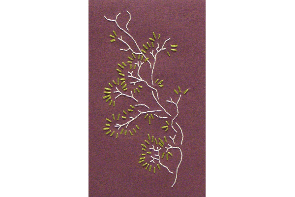 Tree Branch on Burgundy by Fabulous Cat Papers