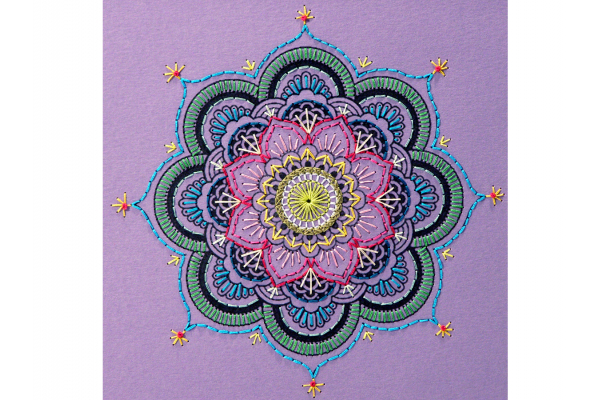 Purple Mandala. Paper Embroidery by Fabulous Cat Papers