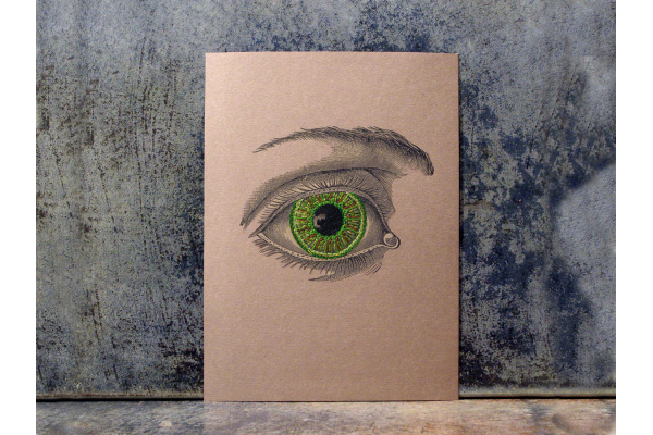 Vintage Eye. Paper Embroidery by Fabulous Cat Papers