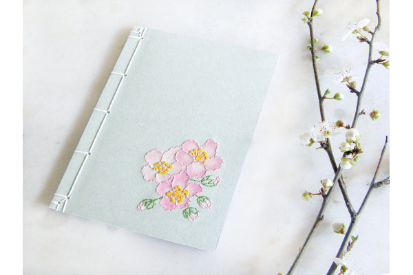 Almond Flowers. Small Floral Notebook by Fabulous Cat Papers