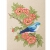 Cute Blue Bird on Wild Red Roses. Close Up Cute Blue Bird on Wild Red Roses by Fabulous Cat Papers