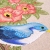 Cute Blue Bird on Wild Red Roses by Fabulous Cat Papers