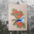 Cute Blue Bird on Wild Red Roses by Fabulous Cat Papers