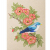 Cute Blue Bird on Wild Red Roses by Fabulous Cat Papers