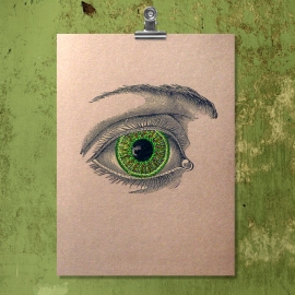 Vintage Eye. Paper Embroidery by Fabulous Cat Papers