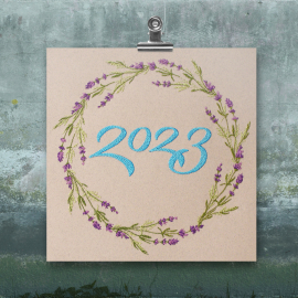 2023 Lavender Flower Wreath by Fabulous Cat Papers