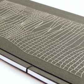 Disturbed Mesh. Olive Green Disturbed Mesh Embroidered Journal by Fabulous Cat Papers