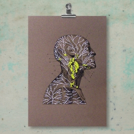 Lymphatic System and Lymph Nodes. Anatomical Embroidery by Fabulous Cat Papers