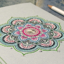 Mint Mandala Journal by Fabulous Cat Papers