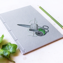 Scissors Thimble and Bobbin Journal by Fabulous Cat Papers
