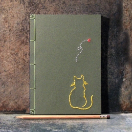 Yellow Cat Watching A Butterfly Journal by Fabulous Cat Papers