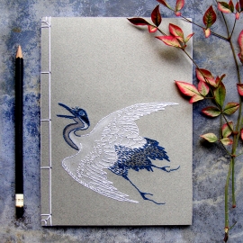 Japanese Crane Japanese Crane Notebook by Fabulous Cat Papers