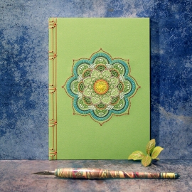 Green Mandala Notebook by Fabulous Cat Papers