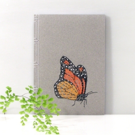 Monarch Butterfly. Embroidered A5 Notebook by Fabulous Cat Papers