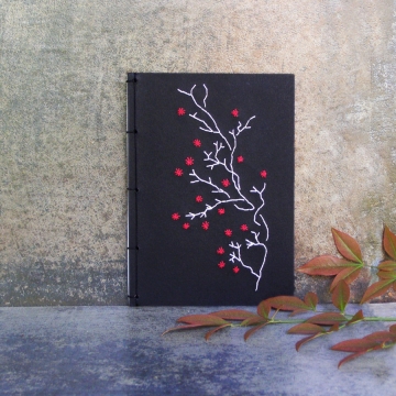 Blooming Branch. Black Small Notebook